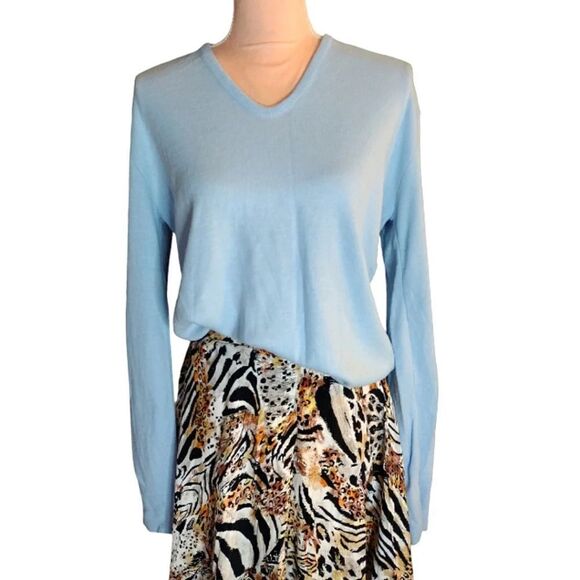 Baldwin Sportswear VTG 60s Baby Blue Dupont Orlon Sweater  *Fits like Medium - Picture 1 of 12